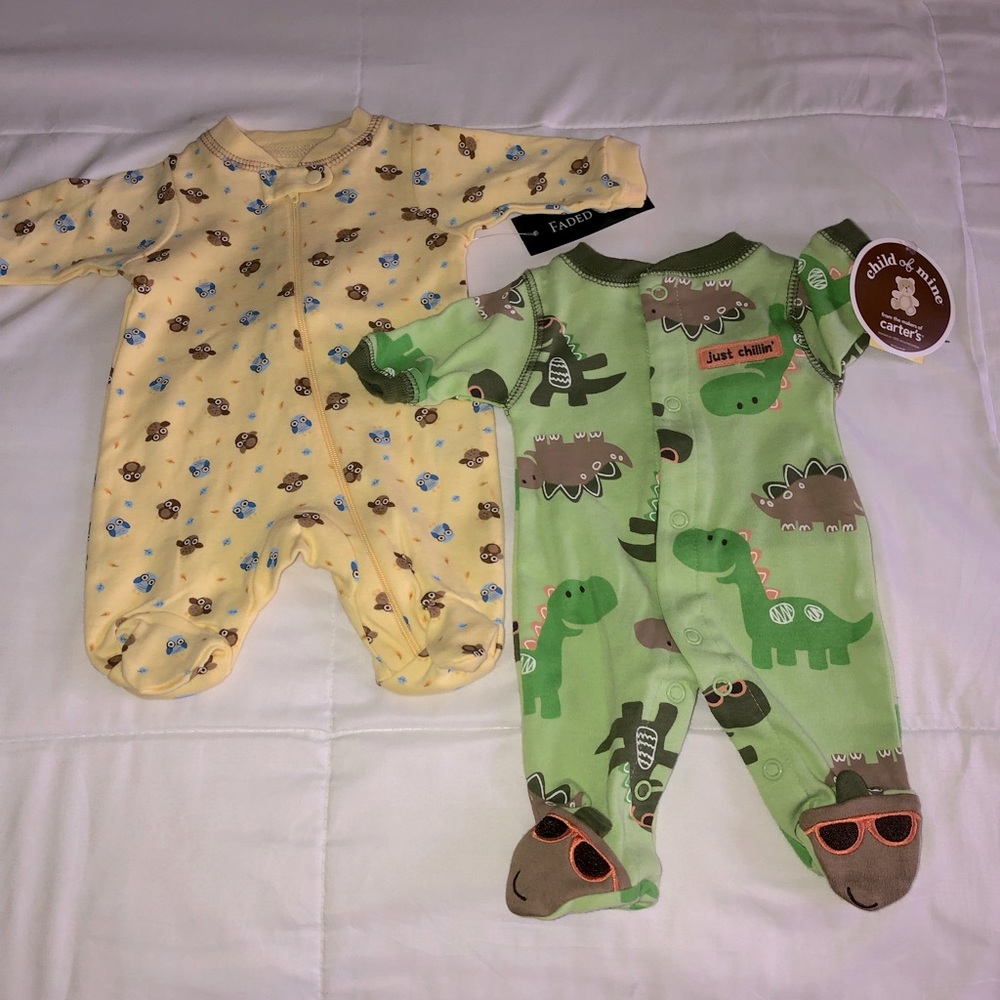 Two new Preemie size sleep ‘n play outfits for baby boy